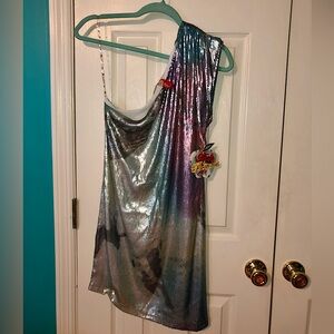 Apple Bottoms Sequins Mini Dress, Size: XL, Color: Multicolor/Metallic Sequins